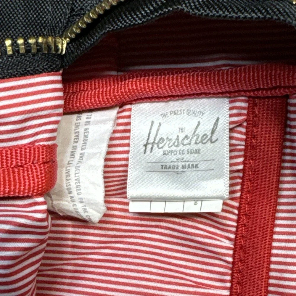 Herschel 2 Strap‎ Backpack Black And Green Candy Cane Inside
